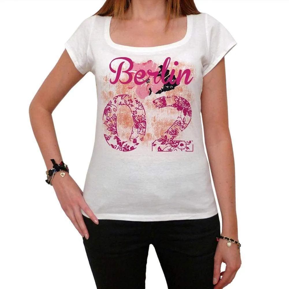 02, Berlin, Women's Short Sleeve Round Neck T-shirt 00008