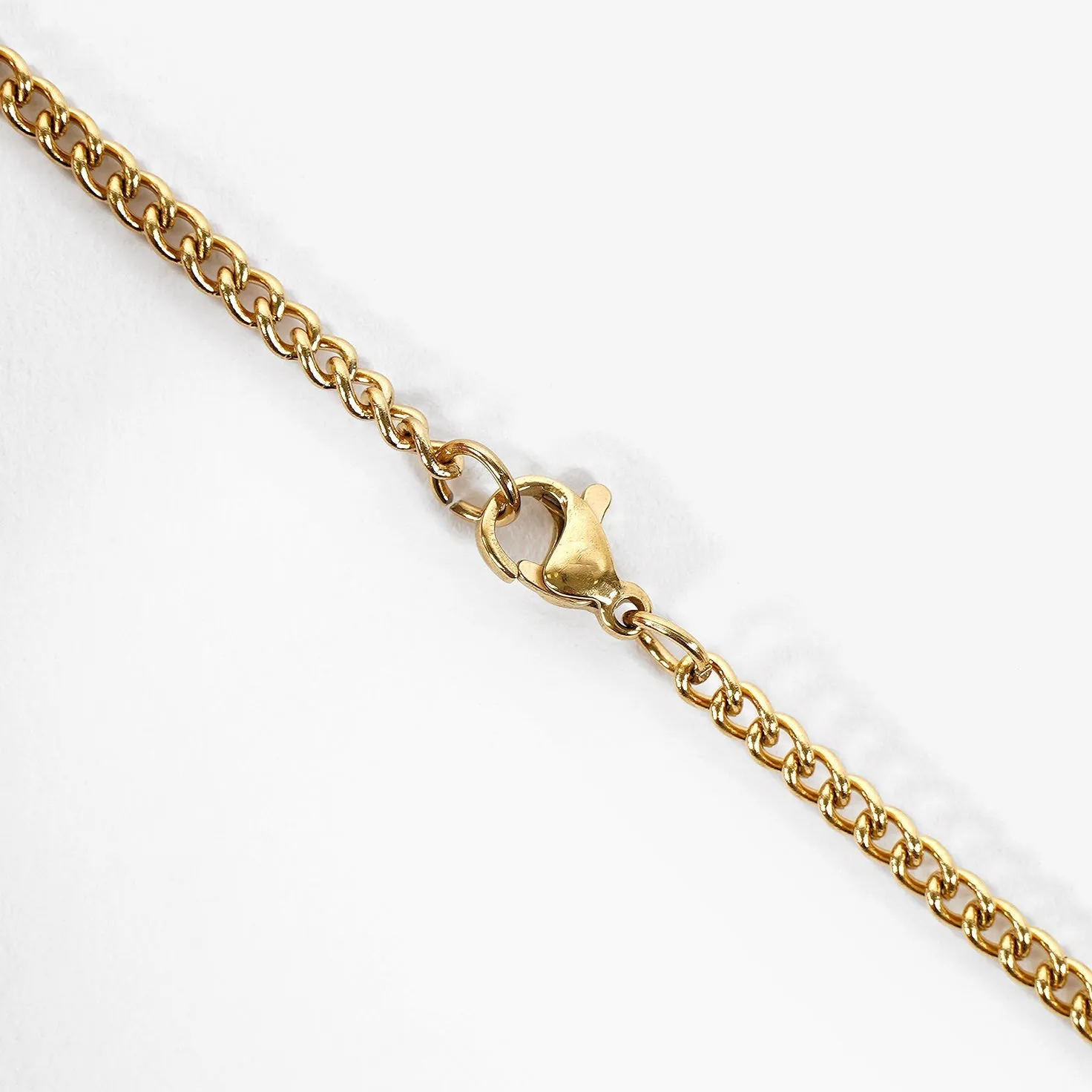 61 Number Pendant with Chain Kids Necklace - Gold Plated Stainless Steel