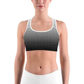 B&W Halftone Sports bra
