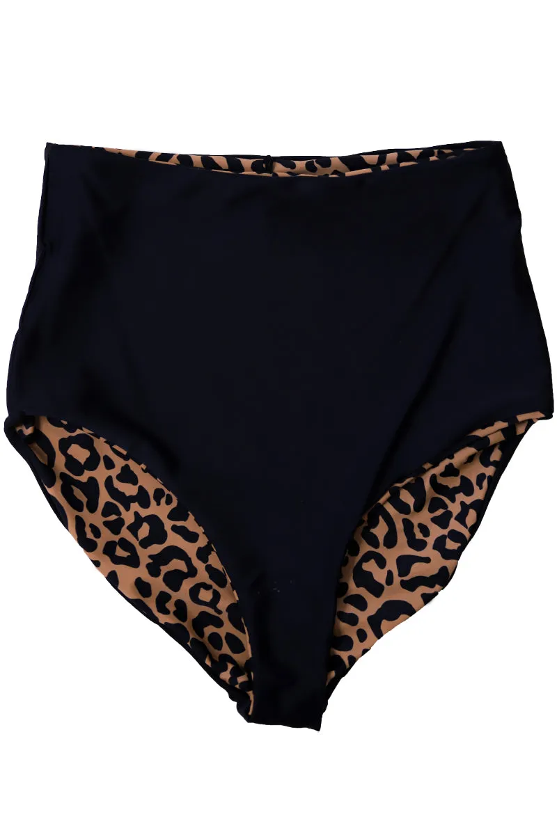 Leisure Reversible Bottoms |  Black & Leopard Print
